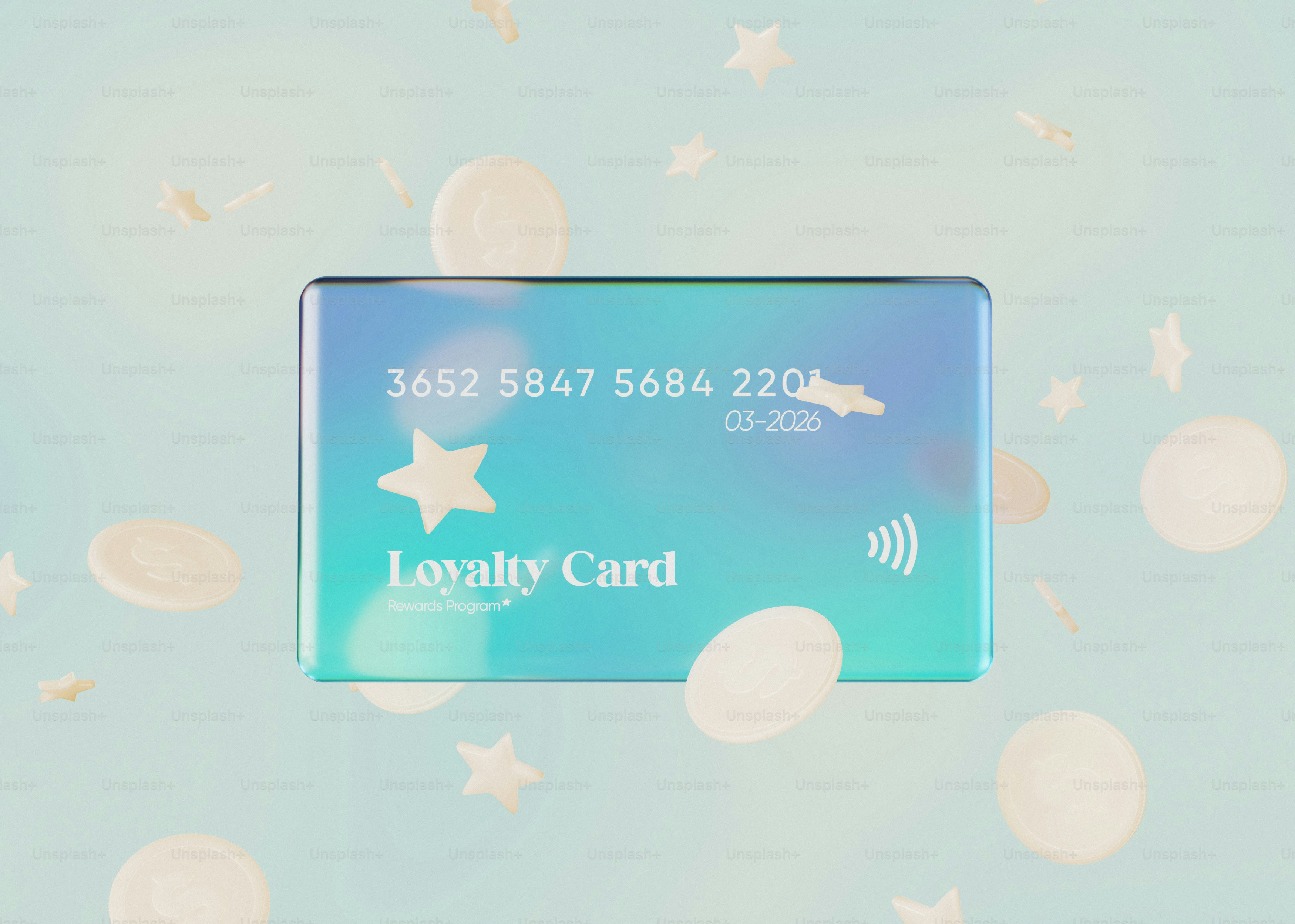 A credit card floating in the air surrounded by confetti
